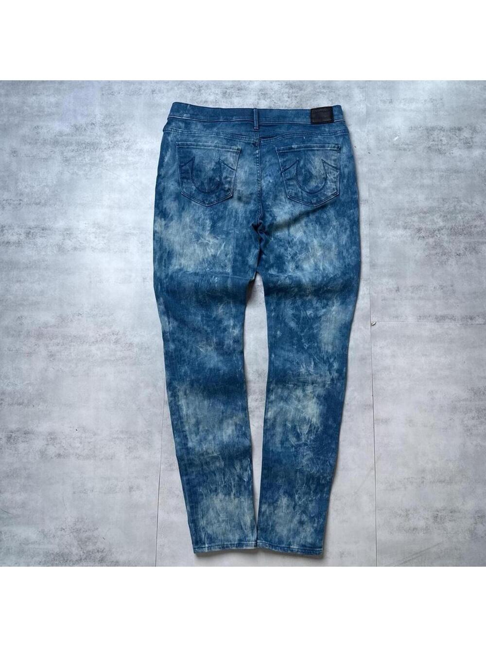 Y2K True Religion Halle Mid Rise Super Skinny 00s blue jeans